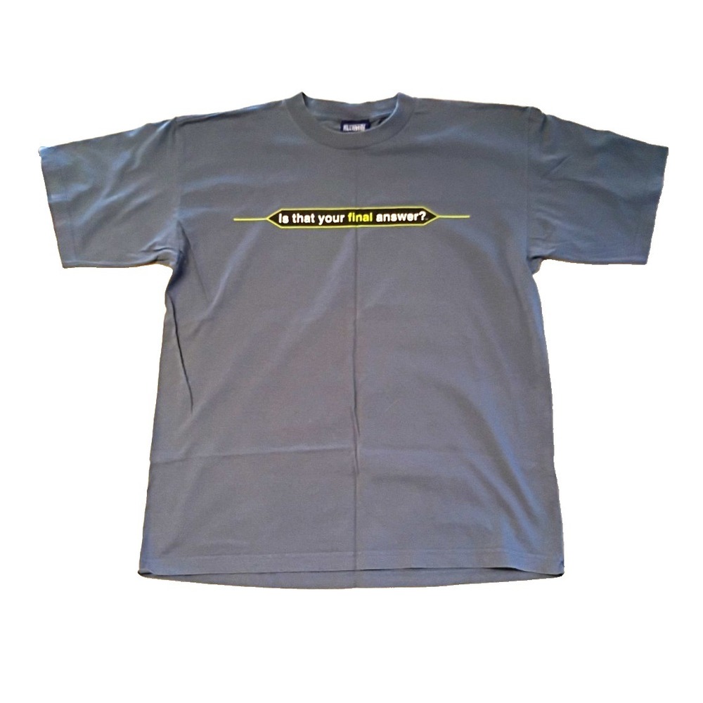 Vintage "Who Wants To Be A Millionaire" Promo T-Shirt  Blue  100% Cotton  XL
